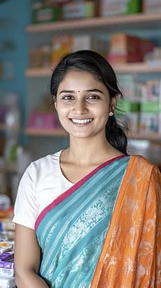 pngtree portrait of an indian woman working in a small business shop image 16802133